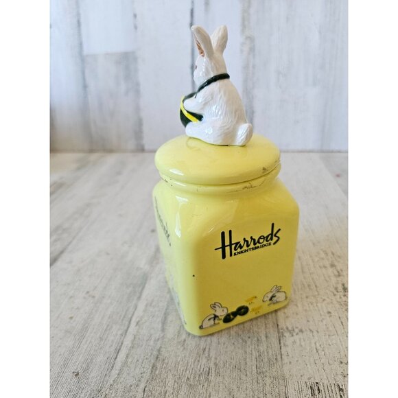 Harrods Easter canister bunny rabbit spring yellow Knightsbridge vintage unique - Picture 3 of 9